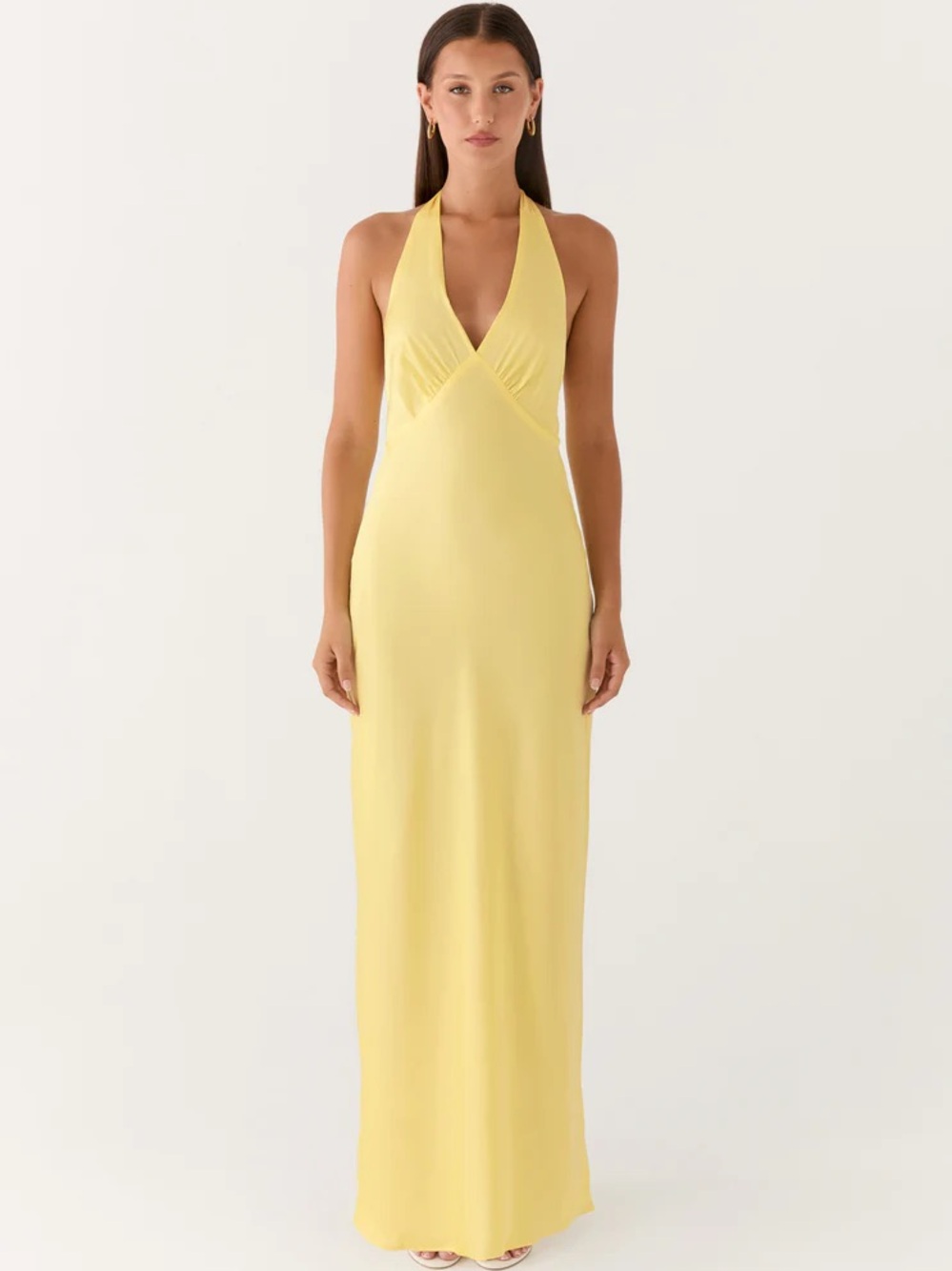 Peppermayo Yellow Halter Maxi Dress